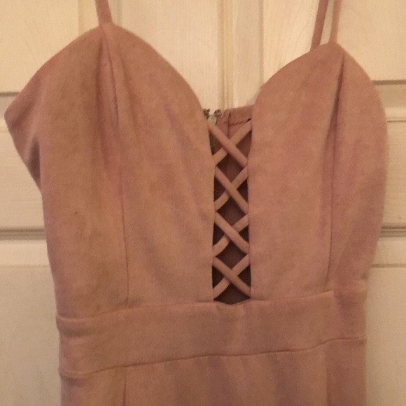 New Pink faux suede dress - Picture 3 of 5
